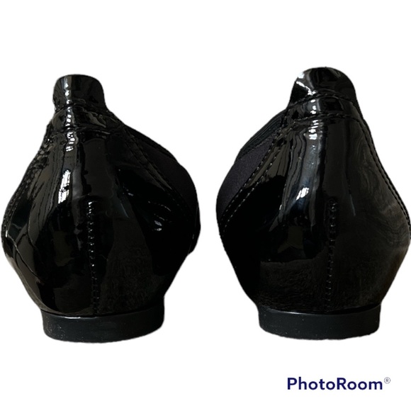 Munro black patent toe cap ballet flats arch support rubber sole 7N NEW - Picture 4 of 5